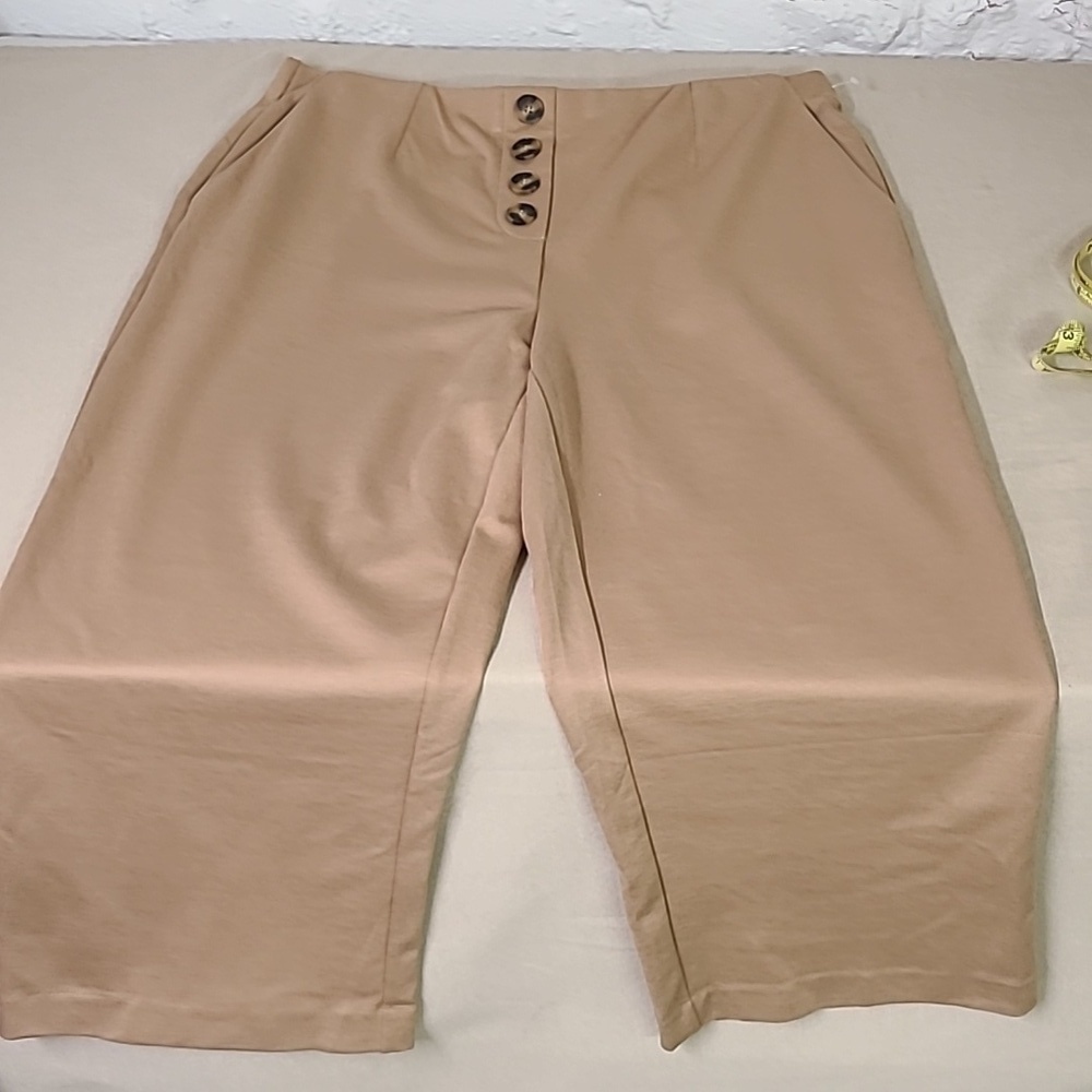 Jules and Leopold Stretch High Waist Wide Leg Sz XL Tan